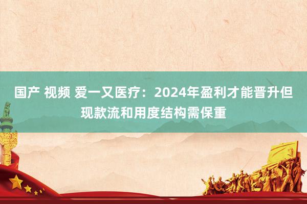 国产 视频 爱一又医疗：2024年盈利才能晋升但现款流和用度结构需保重