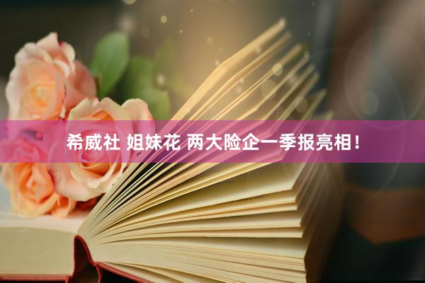 希威社 姐妹花 两大险企一季报亮相！